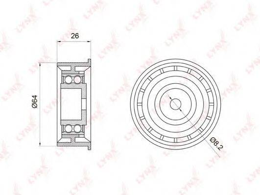 LYNXAUTO PB3022 Паразитний / Провідний ролик, зубчастий ремінь