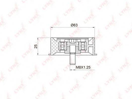 LYNXAUTO PB3024 Паразитний / Провідний ролик, зубчастий ремінь