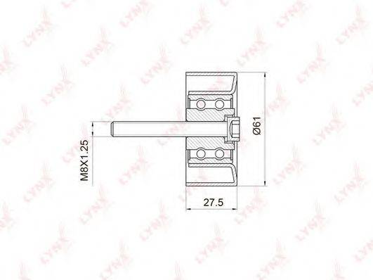 LYNXAUTO PB3027 Паразитний / Провідний ролик, зубчастий ремінь