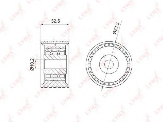 LYNXAUTO PB3028 Паразитный / Ведущий ролик, зубчатый ремень