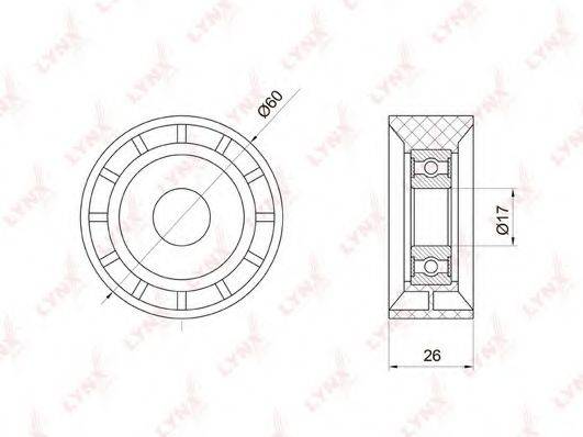 Паразитный / ведущий ролик, поликлиновой ремень LYNXAUTO PB-7027