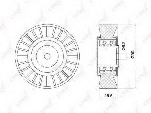 Паразитний / провідний ролик, полікліновий ремінь LYNXAUTO PB-7036