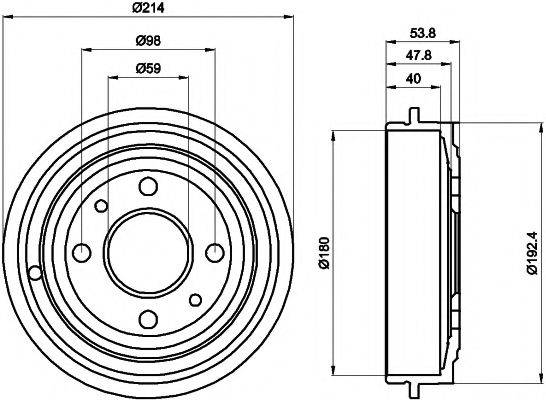 Гальмівний барабан HELLA PAGID 8DT 355 300-081