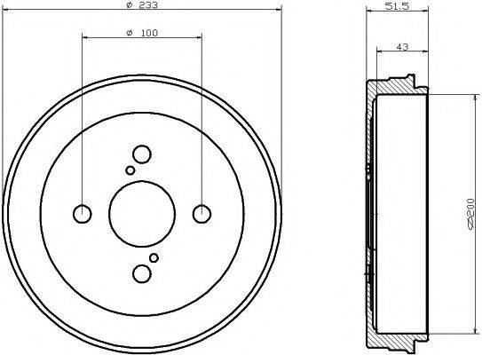 HELLA PAGID 8DT355300791 Гальмівний барабан