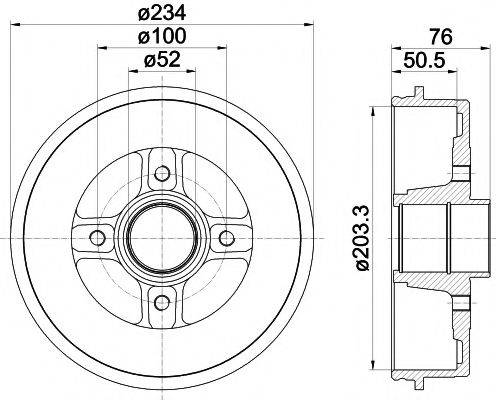 HELLA PAGID 8DT355301401 Гальмівний барабан