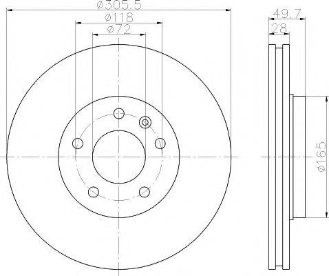 HELLA PAGID 8DD355108941 гальмівний диск