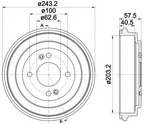 HELLA PAGID 8DT355301881 Гальмівний барабан