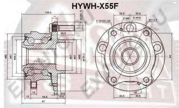 ASVA HYWHX55F Маточина колеса