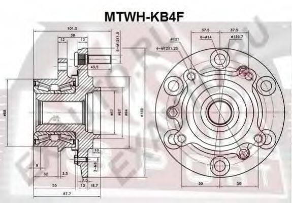 ASVA MTWHKB4F Маточина колеса