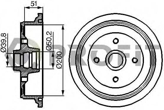 PROFIT 50200001 Тормозной барабан
