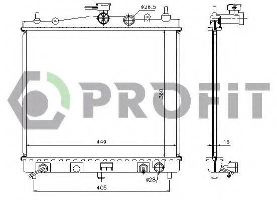 Радіатор, охолодження двигуна PROFIT PR 6055A1