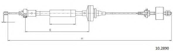 CABOR 102890 Трос, управління зчепленням