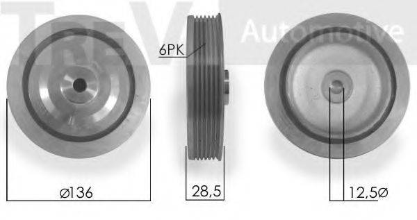 TREVI AUTOMOTIVE PC1008 Ремінний шків, колінчастий вал