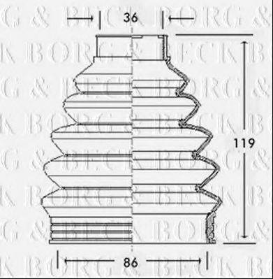 BORG & BECK BCB2280 Пильовик, приводний вал