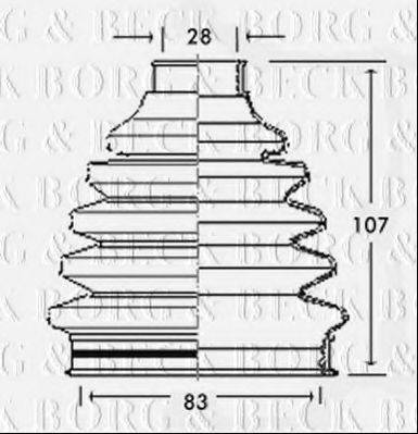 BORG & BECK BCB2330 Пильовик, приводний вал
