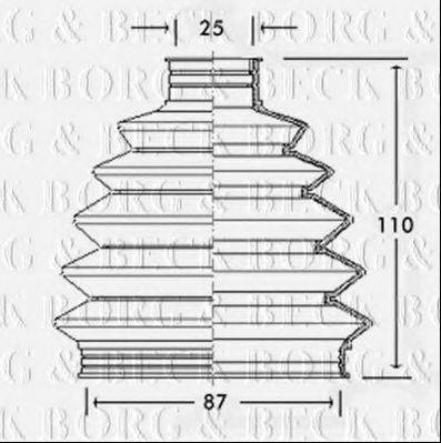 BORG & BECK BCB2336 Пильовик, приводний вал