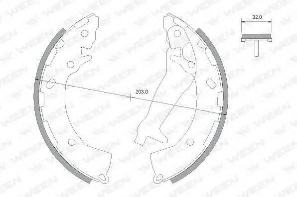 WEEN 1522501 Комплект гальмівних колодок