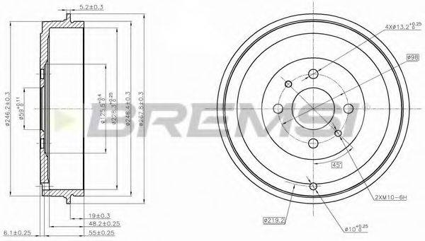 BREMSI DR5267 Тормозной барабан