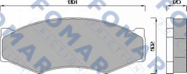 Комплект гальмівних колодок, дискове гальмо FOMAR FRICTION FO 441581