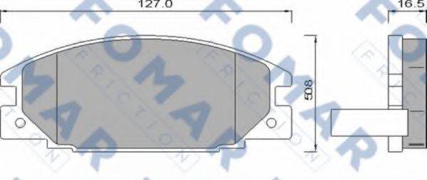 Комплект гальмівних колодок, дискове гальмо FOMAR FRICTION FO 486681