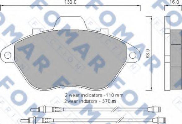 Комплект гальмівних колодок, дискове гальмо FOMAR FRICTION FO 554581