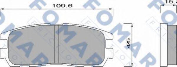 Комплект гальмівних колодок, дискове гальмо FOMAR FRICTION FO 621481