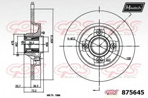 гальмівний диск MAXTECH 875645.0005