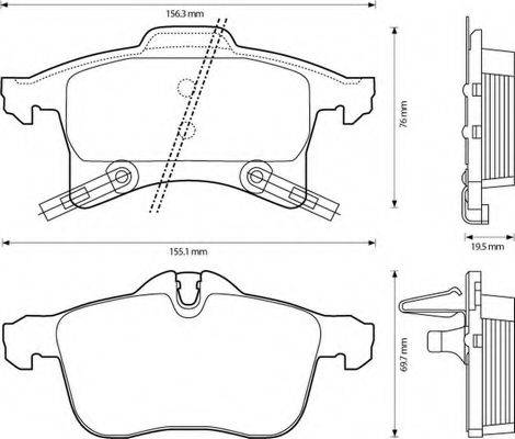 BENDIX 573153B Комплект гальмівних колодок, дискове гальмо