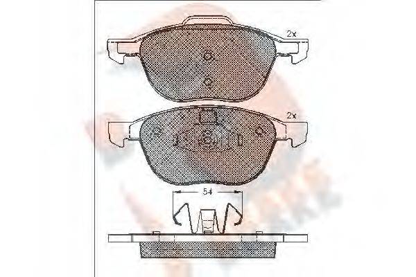 R BRAKE RB1617 Комплект гальмівних колодок, дискове гальмо