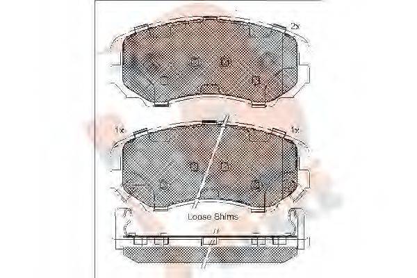 R BRAKE RB1644 Комплект гальмівних колодок, дискове гальмо