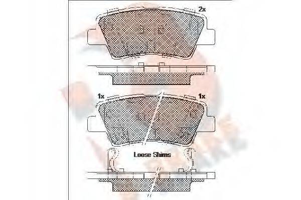 R BRAKE RB1976 Комплект гальмівних колодок, дискове гальмо