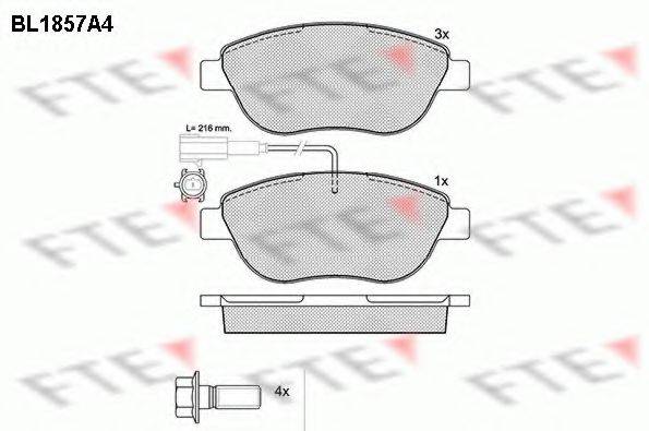 Комплект гальмівних колодок, дискове гальмо FTE BL1857A4