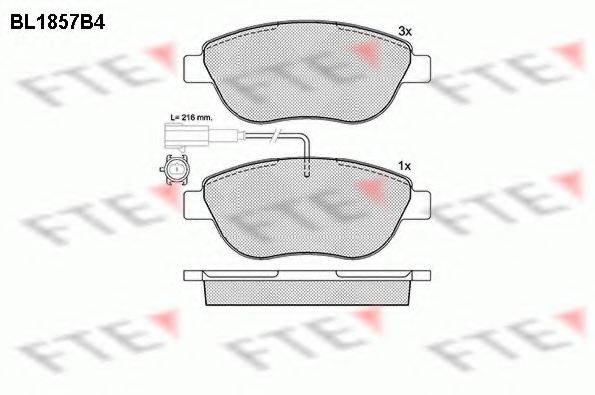 Комплект гальмівних колодок, дискове гальмо FTE BL1857B4