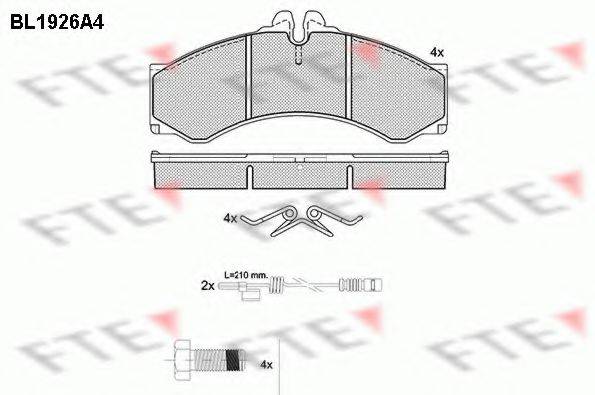 Комплект гальмівних колодок, дискове гальмо FTE BL1926A4