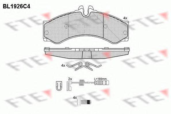 Комплект гальмівних колодок, дискове гальмо FTE BL1926C4