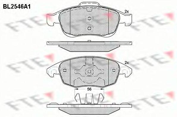 Комплект гальмівних колодок, дискове гальмо FTE BL2546A1