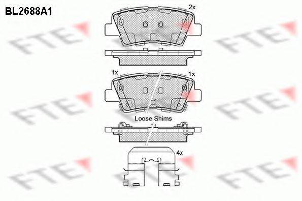 FTE BL2688A1 Комплект гальмівних колодок, дискове гальмо