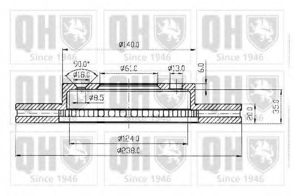 QUINTON HAZELL BDC3546 гальмівний диск