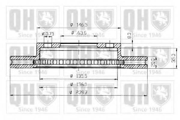 QUINTON HAZELL BDC3727 гальмівний диск