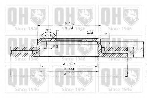 гальмівний диск QUINTON HAZELL BDC5143