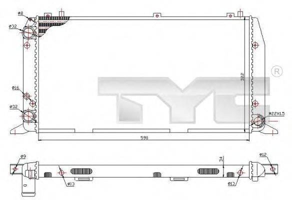 TYC 7020035 Радиатор, охлаждение двигателя