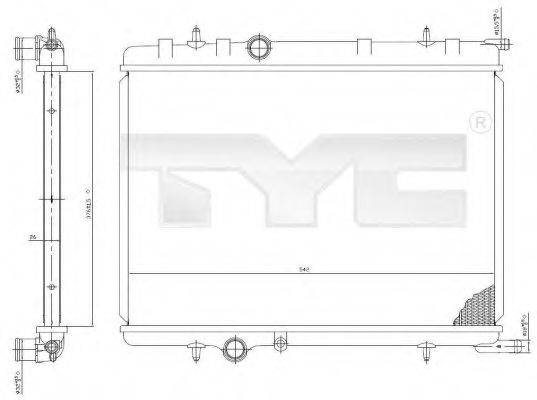 TYC 7050027 Радіатор, охолодження двигуна