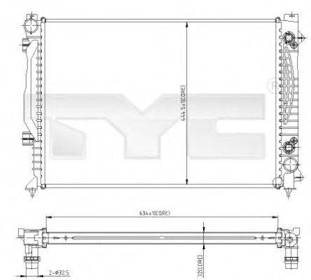 TYC 7020003 Радіатор, охолодження двигуна