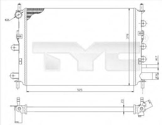 TYC 7100037R Радіатор, охолодження двигуна