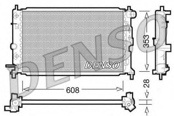 Радіатор, охолодження двигуна DENSO DRM20026