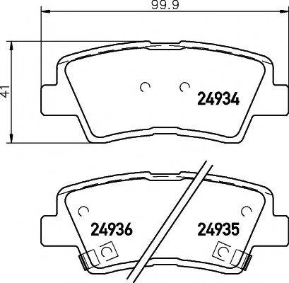 Комплект гальмівних колодок, дискове гальмо MINTEX MDB3027