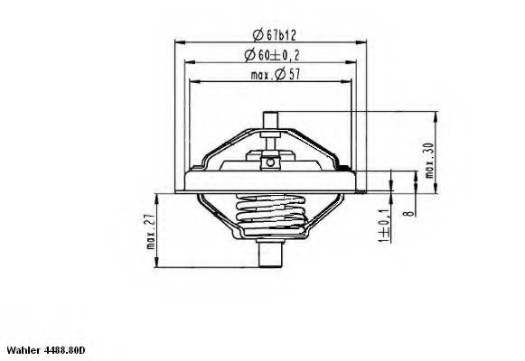 WAHLER 448880D0 Термостат, що охолоджує рідину