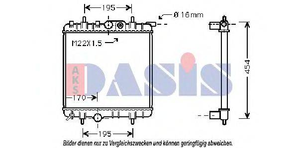 AKS DASIS 160097N Радіатор, охолодження двигуна