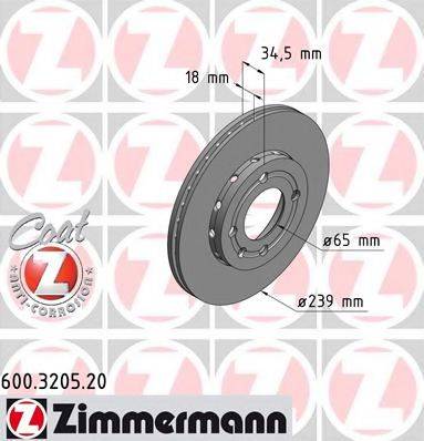 ZIMMERMANN 600320520 гальмівний диск