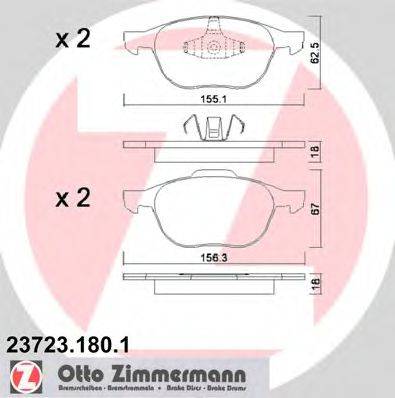 ZIMMERMANN 237231801 Комплект гальмівних колодок, дискове гальмо